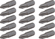 Photo of Craftsman CMAF121PH215 screwdriver bits, set of 15, gray finish, flat lay on white background.