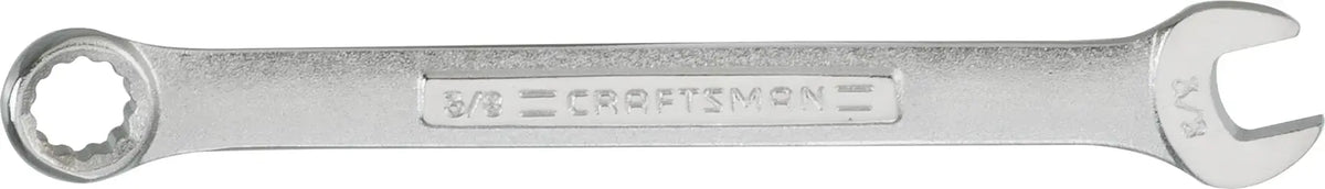 Photo of Craftsman CMMT44693 3/8 inch combination wrench, silver, front angle on white background.