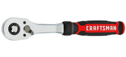 A metal ratchet wrench with a red and black handle labeled with the brand name, shown against a white background.