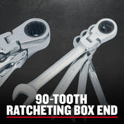Photo of CRAFTSMAN ratcheting wrenches with 72-tooth box end, SKU CMMT87009, graphics category.