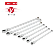 Craftsman V-Series wrench set CMMT87400V, photo shows six chrome ratcheting wrenches on white background.