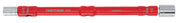 Photo of Craftsman red double-ended lug wrench with chrome sockets, SKU CMMT98342, front angle on white background.