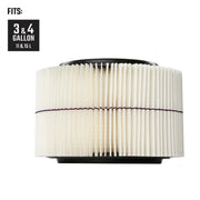 Craftsman pleated vacuum filter CMXZVBE38741, fits 3 and 4 gallon models, front view on white background.