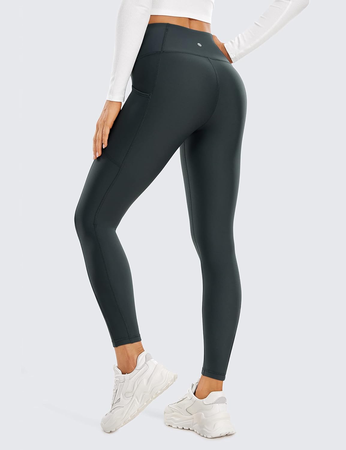 Crz Yoga Thermal Fleece Lined Leggings Women 25” High Waisted Winter